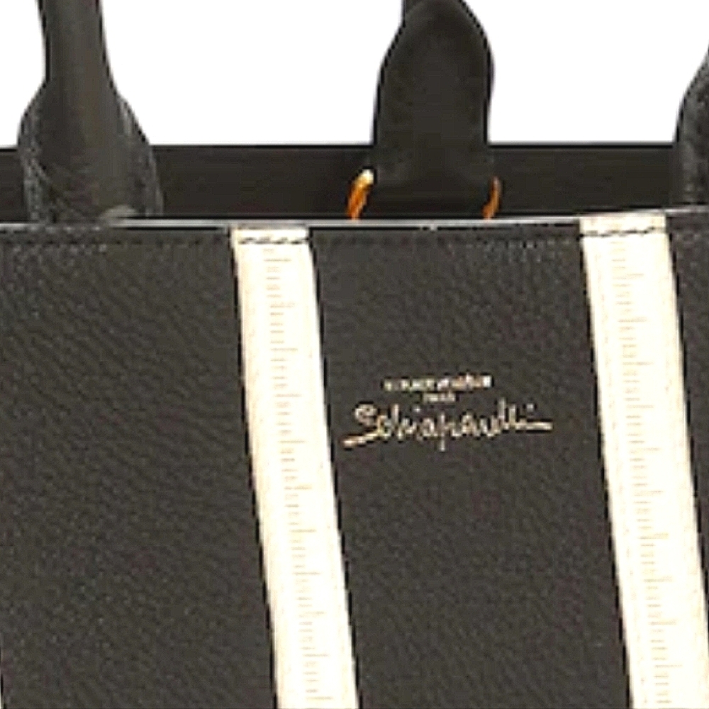 🌹Schiaparelli Tot b&w leather Measure tape motif  Bag whith removable key charm - Picture 6 of 16